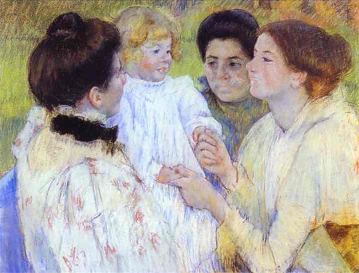 Women Admiring a Child - Mary Cassatt Painting on Canvas